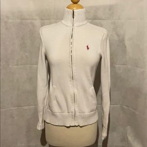 Ralph Lauren Sport zip up sweater white size small